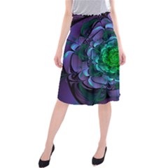 Beautiful Purple & Green Aeonium Arboreum Zwartkop Midi Beach Skirt by jayaprime