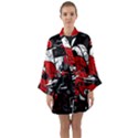 Red black and white abstraction Long Sleeve Kimono Robe View1