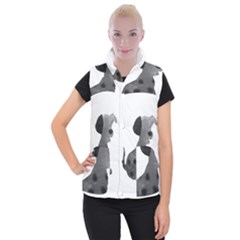 Dalmatian Inspired Silhouette Women s Button Up Puffer Vest by InspiredShadows