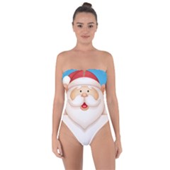 Christmas Santa Claus Letter Tie Back One Piece Swimsuit by Alisyart