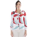 Christmas Santa Claus Snow Sky Playing Wind Breaker (Women) View1