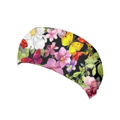 Beautiful,floral,hand Painted, Flowers,black,background,modern,trendy,girly,retro Yoga Headband by 8fugoso