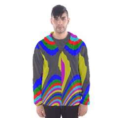 Pattern Rainbow Colorfull Wave Chevron Waves Hooded Wind Breaker (men) by Alisyart