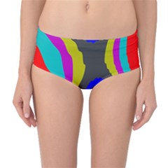 Pattern Rainbow Colorfull Wave Chevron Waves Mid-waist Bikini Bottoms by Alisyart