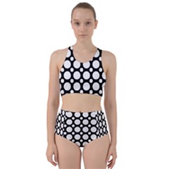Tileable Circle Pattern Polka Dots Racer Back Bikini Set by Alisyart