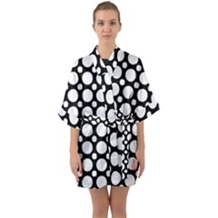 Tileable Circle Pattern Polka Dots Quarter Sleeve Kimono Robe by Alisyart