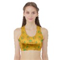 Fruit Pineapple Yellow Green Sports Bra with Border View1