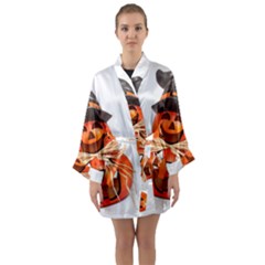 Funny Halloween Pumpkins Long Sleeve Kimono Robe by gothicandhalloweenstore