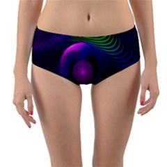 Beautiful Rainbow Marble Fractals In Hyperspace Reversible Mid-waist Bikini Bottoms by jayaprime