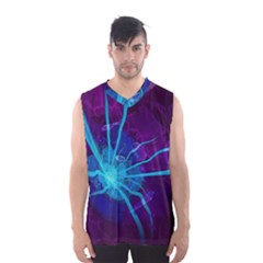 Beautiful Bioluminescent Sea Anemone Fractalflower Men s Basketball Tank Top by jayaprime