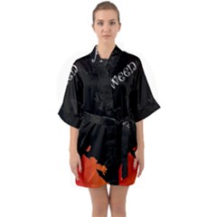 Castil Witch Hlloween Sinister Night Home Bats Quarter Sleeve Kimono Robe by Alisyart