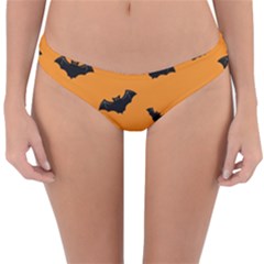 Halloween Bat Animals Night Orange Reversible Hipster Bikini Bottoms by Alisyart