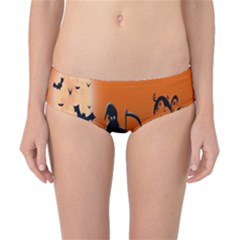 Halloween Sinister Night Moon Bats Classic Bikini Bottoms by Alisyart