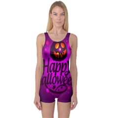Happy Ghost Halloween One Piece Boyleg Swimsuit by Alisyart