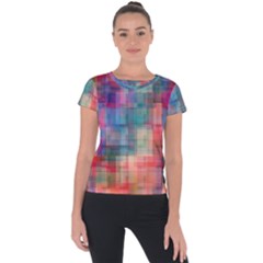 Rainbow Prism Plaid  Short Sleeve Sports Top  by KirstenStar