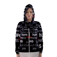 Candles Christmas Advent Light Hooded Wind Breaker (women) by Celenk