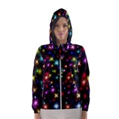 Fireworks Rocket New Year S Day Hooded Wind Breaker (women) by Celenk