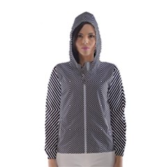 Diagonal Stripe Pattern Seamless Hooded Wind Breaker (women) by Celenk