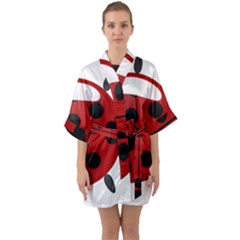 Ladybug Insects Colors Alegre Quarter Sleeve Kimono Robe by Celenk