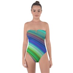 Motion Fractal Background Tie Back One Piece Swimsuit by Celenk