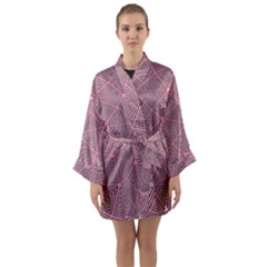 Purple Triangle Background Abstract Long Sleeve Kimono Robe by Celenk
