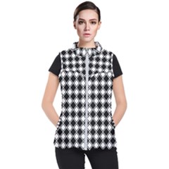 Square Diagonal Pattern Seamless Women s Puffer Vest by Celenk