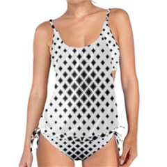 Square Pattern Monochrome Tankini Set by Celenk