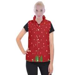 Christmas Pattern Women s Button Up Puffer Vest by Valentinaart