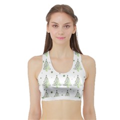 Christmas Tree - Pattern Sports Bra With Border by Valentinaart