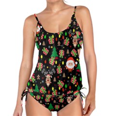 Santa And Rudolph Pattern Tankini Set by Valentinaart