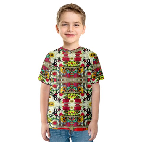 Chicken Monkeys Smile In The Floral Nature Looking Hot Kids  Sport Mesh Tee by pepitasart