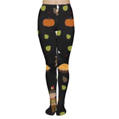 Pilgrims And Indians Pattern - Thanksgiving Women s Tights by Valentinaart