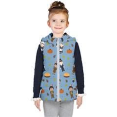 Pilgrims And Indians Pattern - Thanksgiving Kid s Puffer Vest by Valentinaart