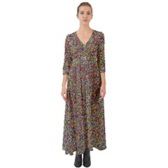 Pattern Button Up Boho Maxi Dress by gasi