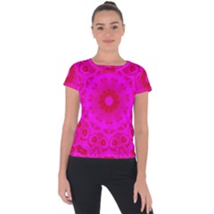 Pattern Short Sleeve Sports Top  by gasi