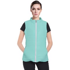 Tiffany Aqua Blue Puffy Quilted Pattern Women s Puffer Vest by PodArtist