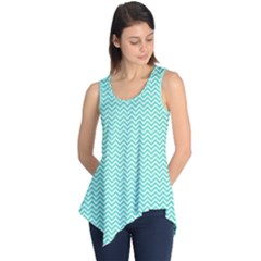 Tiffany Aqua Blue Chevron Zig Zag Sleeveless Tunic by PodArtist