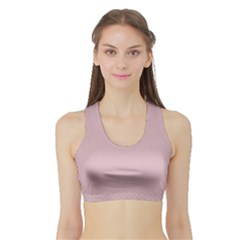 Baby Pink Stitched And Quilted Pattern Sports Bra With Border by PodArtist