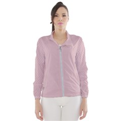 Baby Pink Stitched And Quilted Pattern Wind Breaker (women) by PodArtist