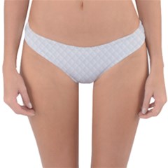 Bright White Stitched And Quilted Pattern Reversible Hipster Bikini Bottoms by PodArtist