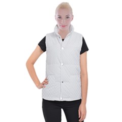 Bright White Stitched And Quilted Pattern Women s Button Up Puffer Vest by PodArtist