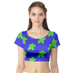 Pattern Short Sleeve Crop Top by gasi