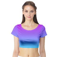 Pattern Short Sleeve Crop Top by gasi