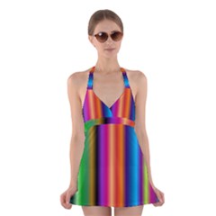 Pattern Halter Dress Swimsuit  by gasi