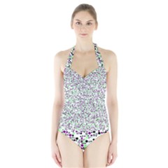 Pattern Halter Swimsuit by gasi