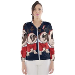 Pug Xmas Wind Breaker (women) by Valentinaart