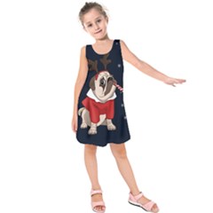 Pug Xmas Kids  Sleeveless Dress by Valentinaart