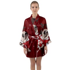 Pug Xmas Long Sleeve Kimono Robe by Valentinaart