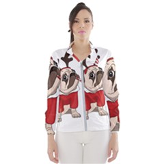 Pug Xmas Wind Breaker (women) by Valentinaart