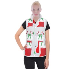 Christmas Stocking Women s Button Up Puffer Vest by christmastore